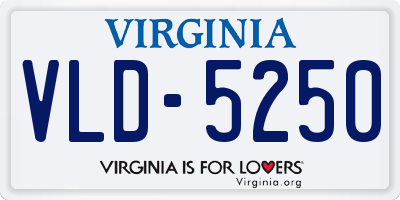 VA license plate VLD5250