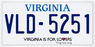 VA license plate VLD5251