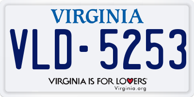 VA license plate VLD5253