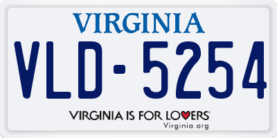VA license plate VLD5254
