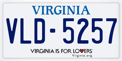 VA license plate VLD5257