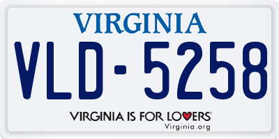VA license plate VLD5258