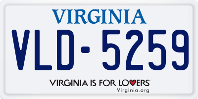 VA license plate VLD5259