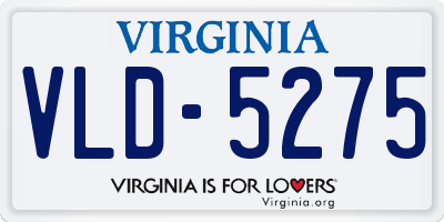 VA license plate VLD5275