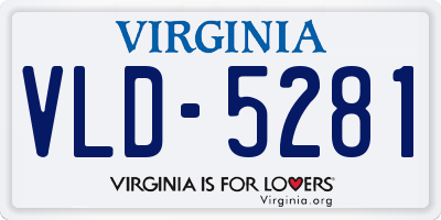 VA license plate VLD5281