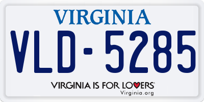 VA license plate VLD5285