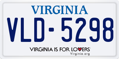 VA license plate VLD5298