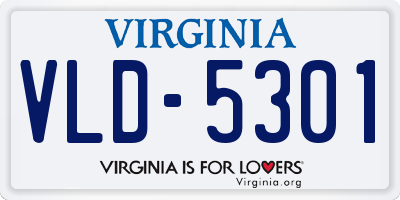 VA license plate VLD5301
