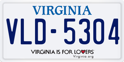 VA license plate VLD5304