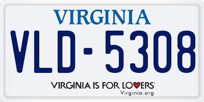 VA license plate VLD5308