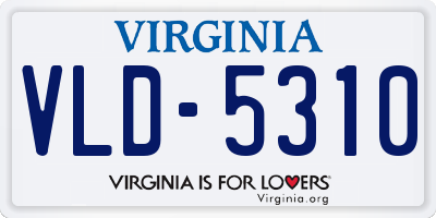 VA license plate VLD5310