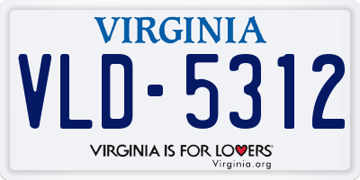 VA license plate VLD5312