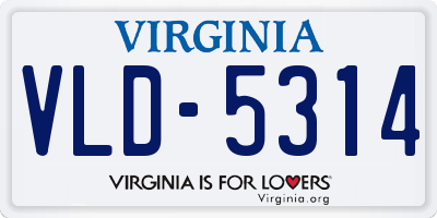 VA license plate VLD5314