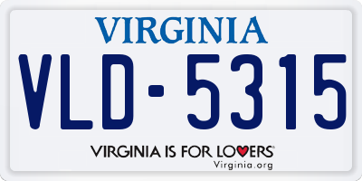 VA license plate VLD5315