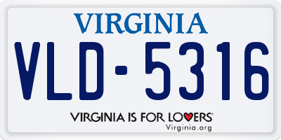 VA license plate VLD5316