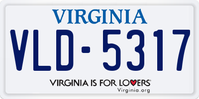 VA license plate VLD5317