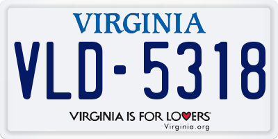 VA license plate VLD5318