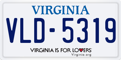 VA license plate VLD5319