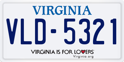 VA license plate VLD5321