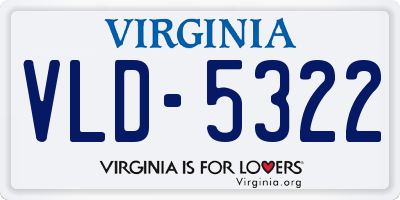 VA license plate VLD5322