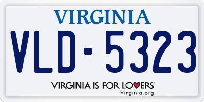 VA license plate VLD5323