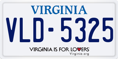 VA license plate VLD5325