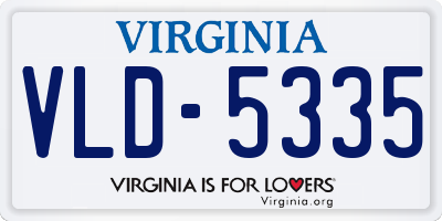 VA license plate VLD5335