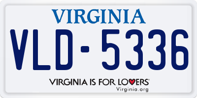 VA license plate VLD5336