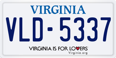 VA license plate VLD5337