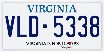 VA license plate VLD5338