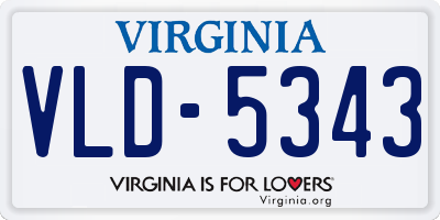 VA license plate VLD5343