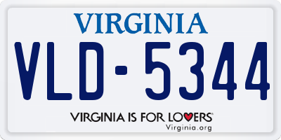 VA license plate VLD5344