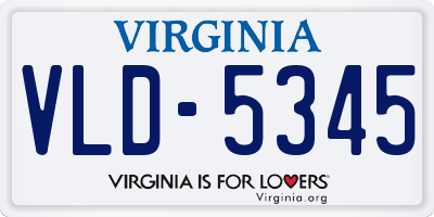 VA license plate VLD5345