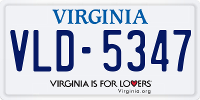 VA license plate VLD5347