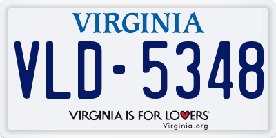 VA license plate VLD5348