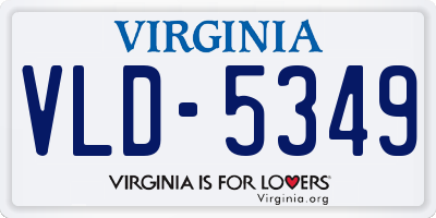 VA license plate VLD5349