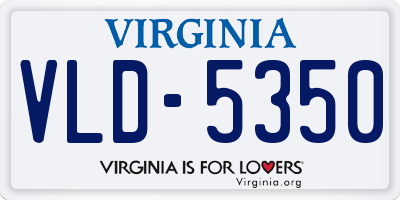 VA license plate VLD5350