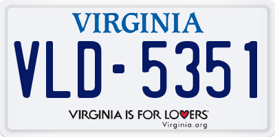 VA license plate VLD5351
