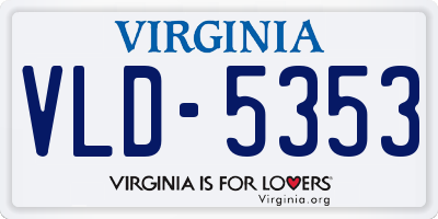 VA license plate VLD5353