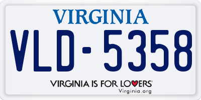 VA license plate VLD5358