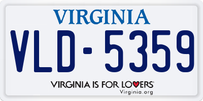 VA license plate VLD5359