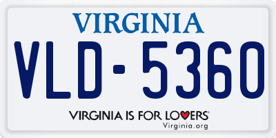 VA license plate VLD5360