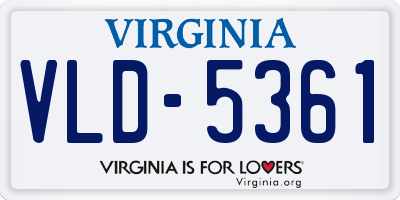 VA license plate VLD5361
