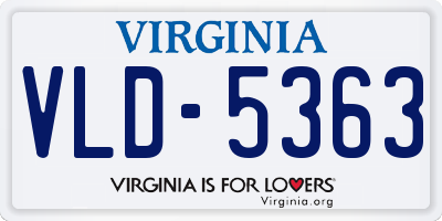 VA license plate VLD5363
