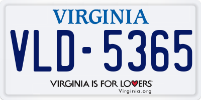 VA license plate VLD5365
