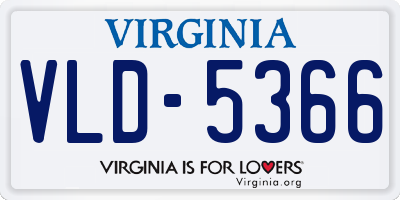 VA license plate VLD5366