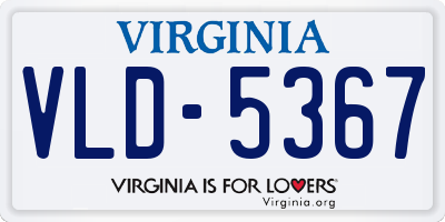 VA license plate VLD5367