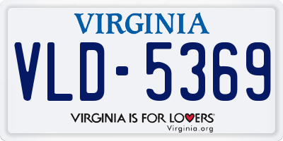 VA license plate VLD5369