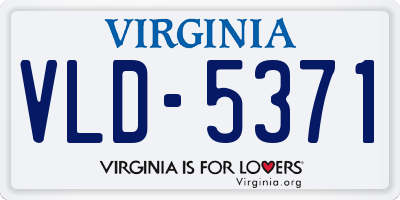 VA license plate VLD5371