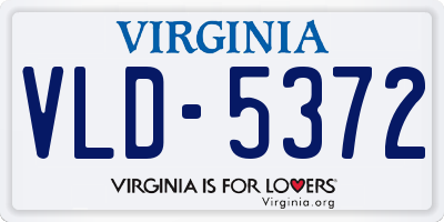 VA license plate VLD5372